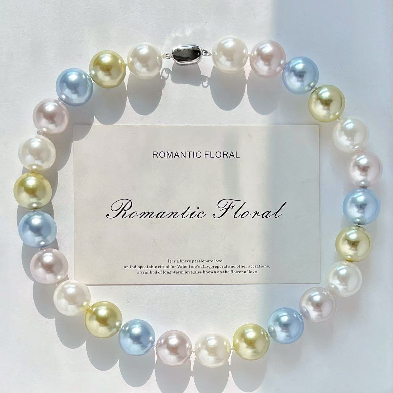 Spring - Ready 16mm High - Quality Large Round Macaron - Toned (White/Pink/Blue/Yellow - Green) Faux Crystal Pearl Choker