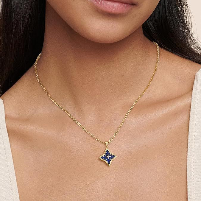 Four-Leaf Clover Pendant - 14K Gold Plated Chain, AAA Cubic Zirconia Stones, Hypoallergenic