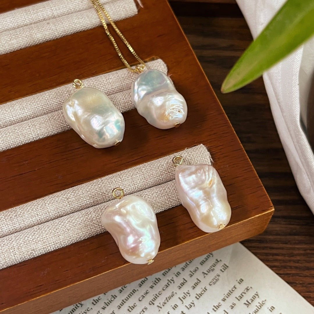 Natural Baroque Pearl Necklace - One-of-a-Kind Pendant, Birthday/Anniversary Gift for Her