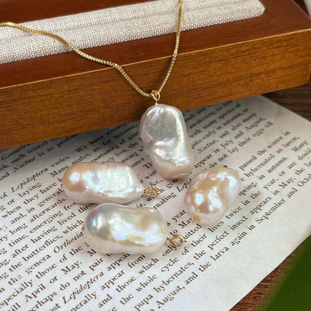 Natural Baroque Pearl Necklace - One-of-a-Kind Pendant, Birthday/Anniversary Gift for Her