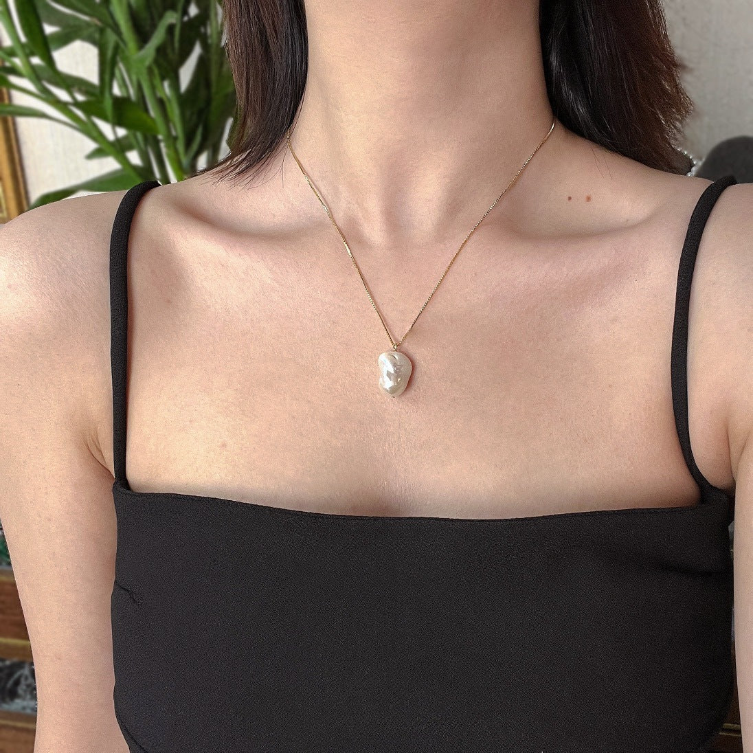 Natural Baroque Pearl Necklace - One-of-a-Kind Pendant, Birthday/Anniversary Gift for Her